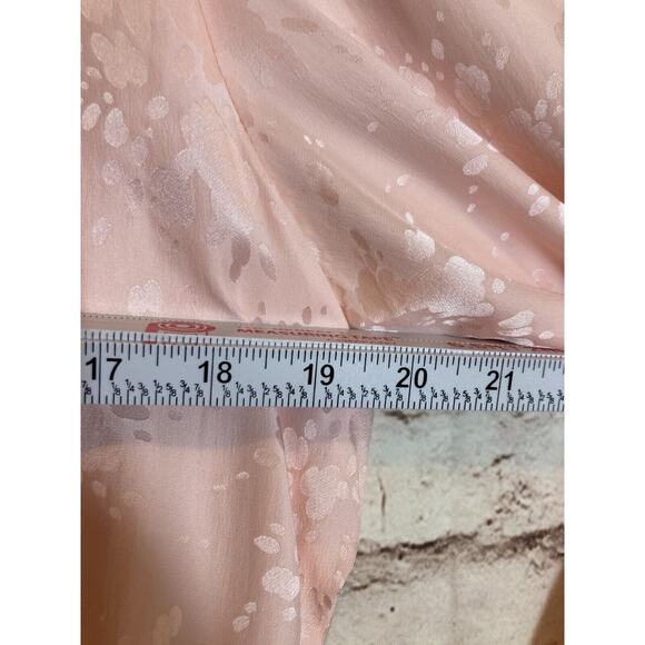 Vintage d'ore Silk Dress Women 14 Pale Pink Beaded Draped Made In Hong Kong 90s - Picture 11 of 16